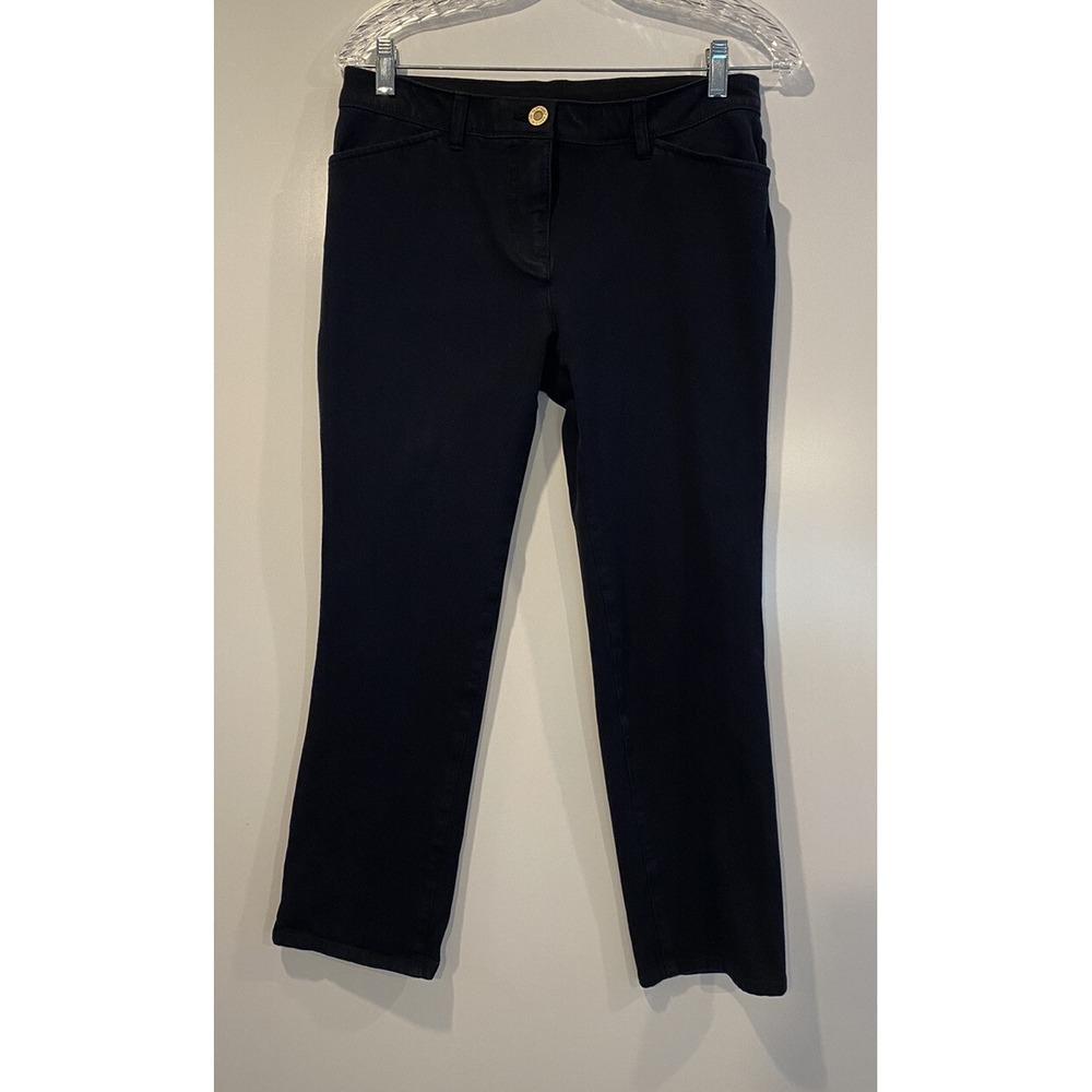 Chicos So Slimming Juliet Ankle Pants Black Straight Leg Trousers Size 0.5 US 6